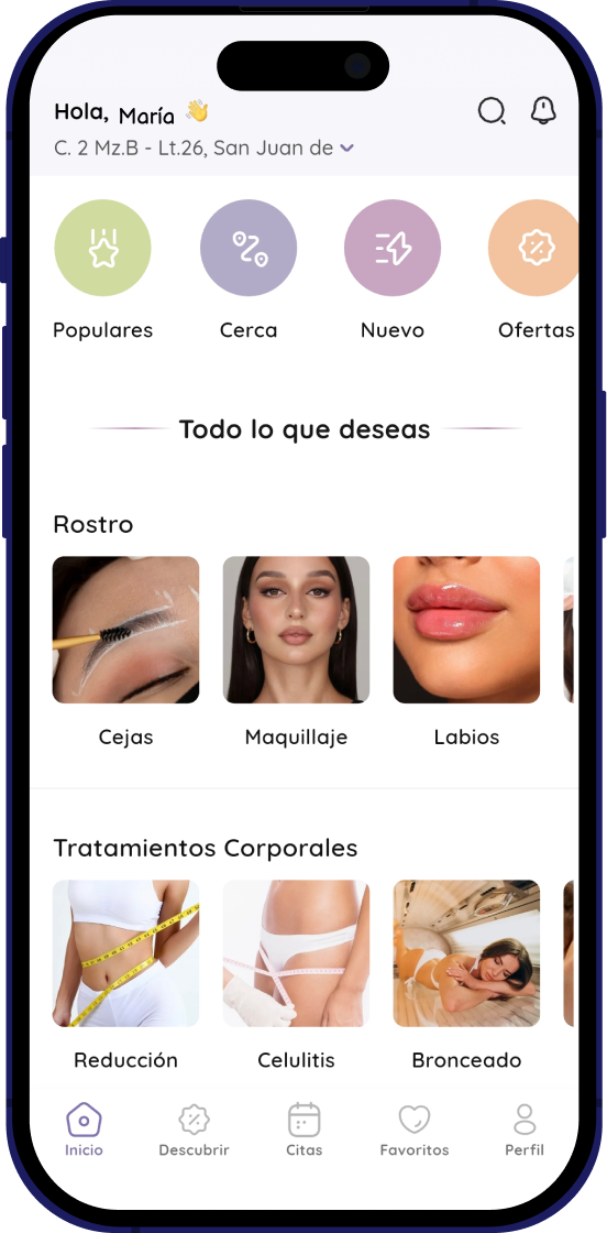 Servicios disponibles en Buki: peinados, faciales, manicure, maquillaje, pedicure, barbería, masajes y tinte y mechas